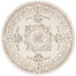 Safavieh Micro-Loop 5' Round Hand Tufted Wool Rug in Ivory and Fuchsia