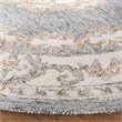 Safavieh Micro-Loop 5' Round Hand Tufted Wool Rug in Gray and Ivory
