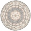 Safavieh Micro-Loop 5' Round Hand Tufted Wool Rug in Gray and Ivory