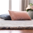 Safavieh Micro-Loop 5' Square Hand Tufted Wool Rug in Gray and Ivory