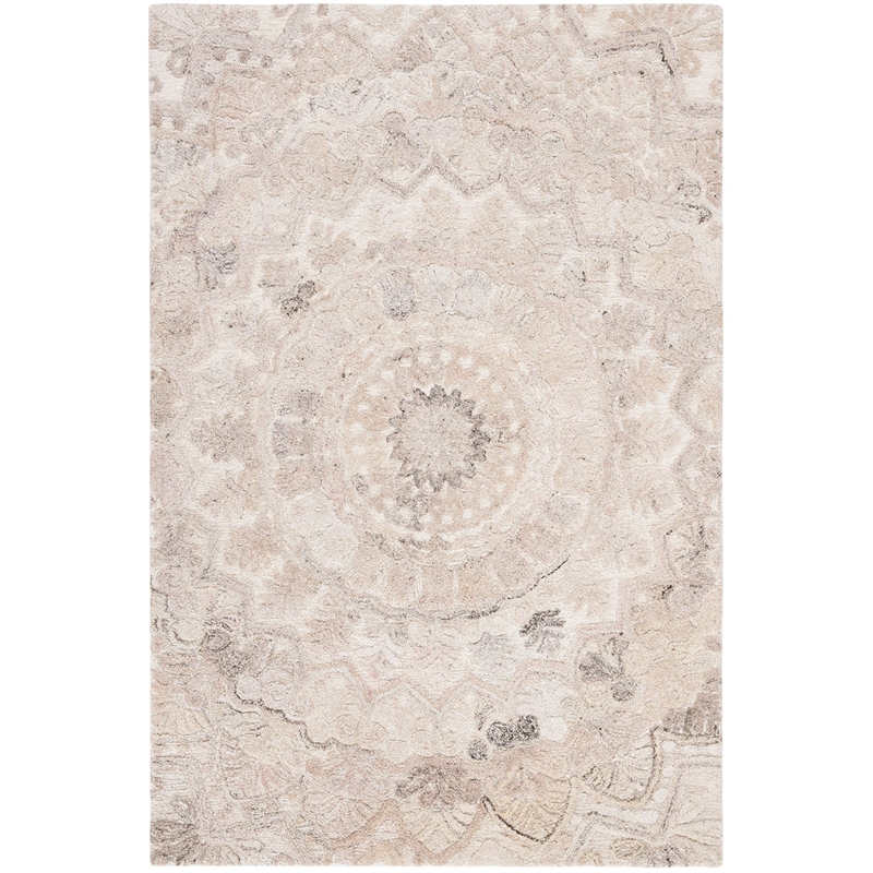 Safavieh Marquee 4' x 6' Hand Tufted Wool Rug in Beige and Ivory