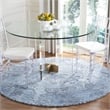 Safavieh Marquee 6' Round Hand Tufted Wool Rug in Blue and Ivory