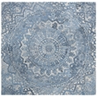 Safavieh Marquee 6' Square Hand Tufted Wool Rug in Blue and Ivory