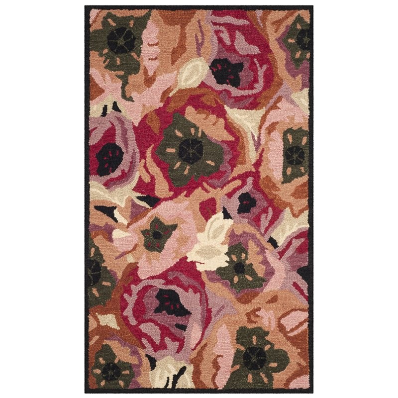 Safavieh Martha Stewart 3' x 5' Hand Tufted Wool Rug in Red and Pink