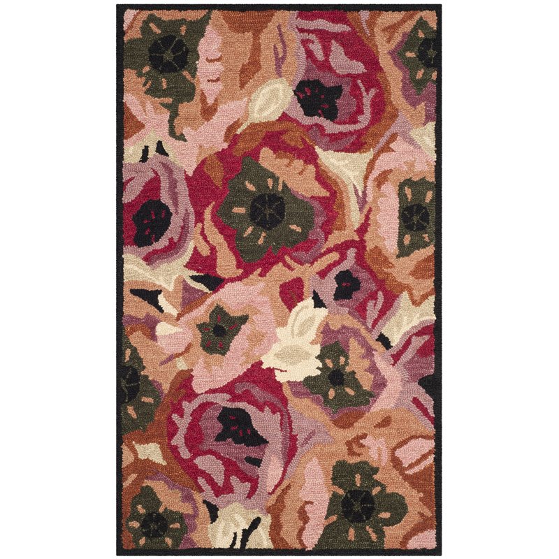 Safavieh Martha Stewart 4' x 6' Hand Tufted Wool Rug in Red and Pink