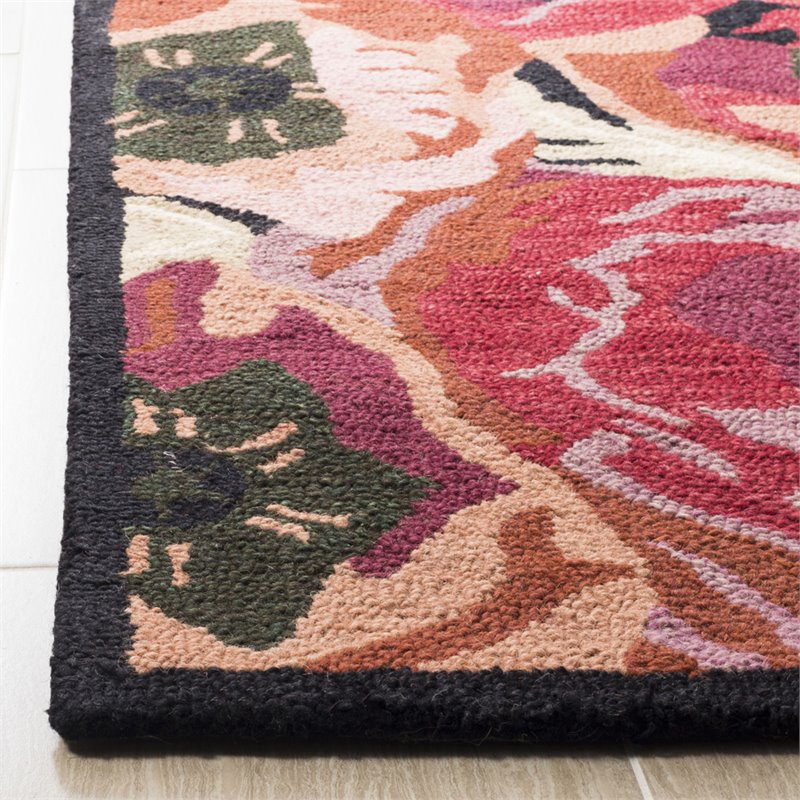 Safavieh Martha Stewart 8' x 10' Hand Tufted Wool Rug in Red and Pink