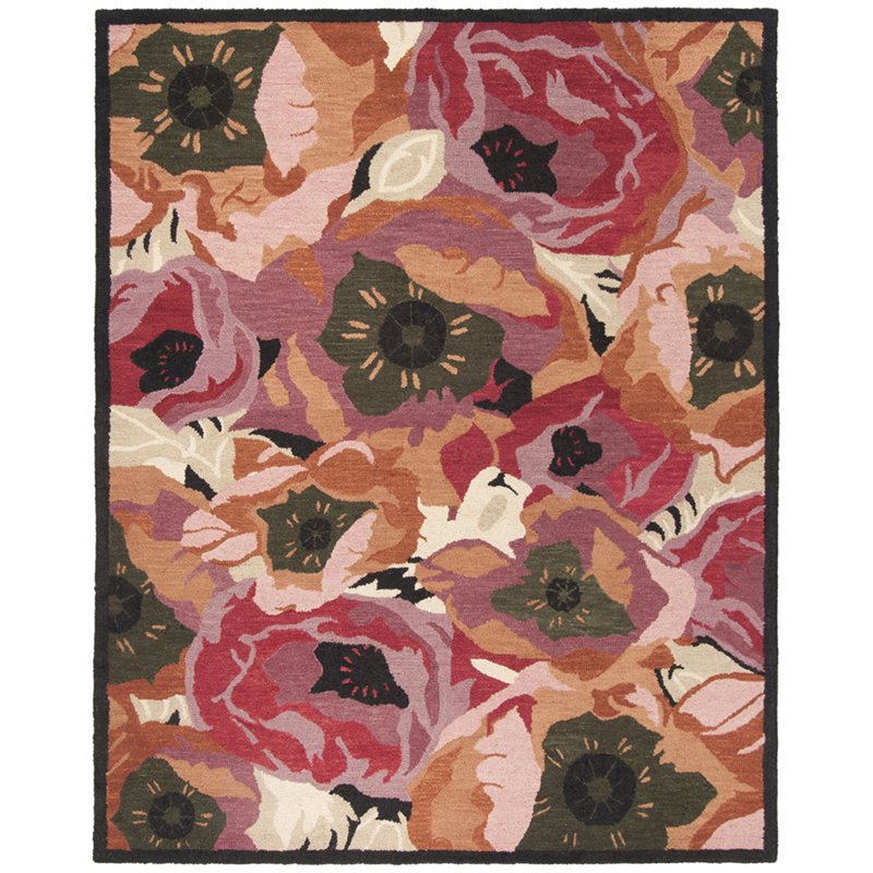 Safavieh Martha Stewart 8' x 10' Hand Tufted Wool Rug in Red and Pink
