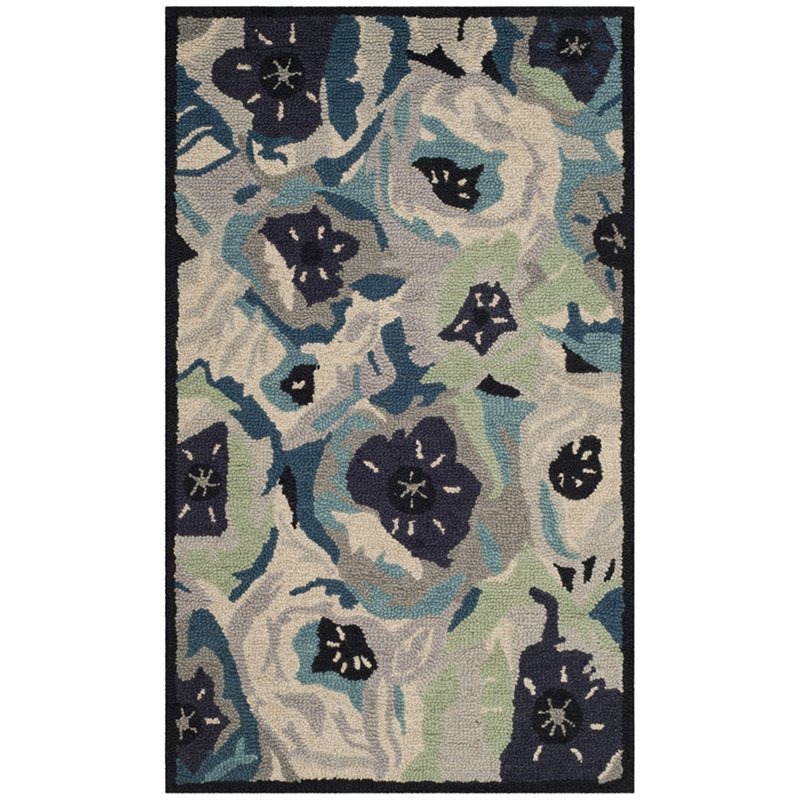 Safavieh Martha Stewart 3' x 5' Hand Tufted Wool Rug in Blue and Gray