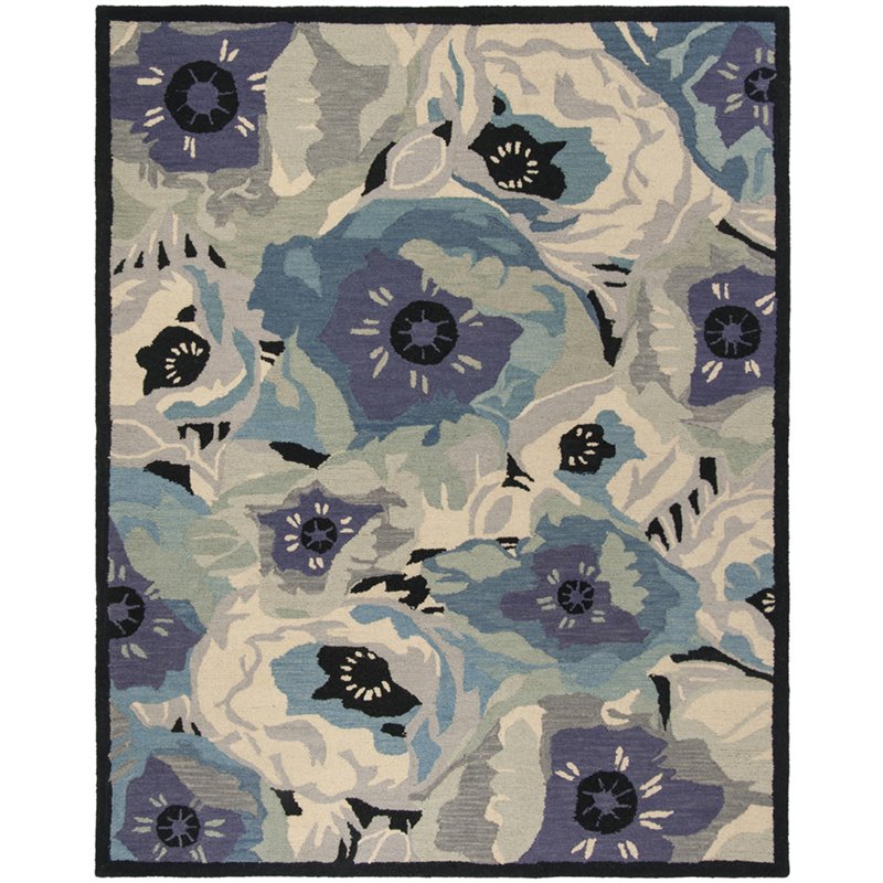Safavieh Martha Stewart 8' x 10' Hand Tufted Wool Rug in Blue and Gray