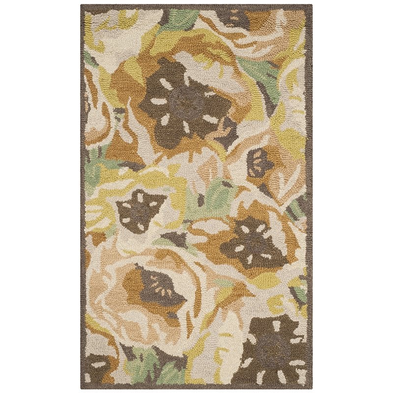 Safavieh Martha Stewart 5' x 8' Hand Tufted Wool Rug in Gold and Brown