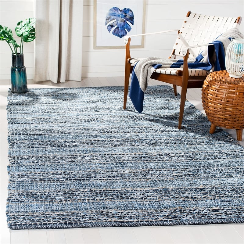 Safavieh Montauk 5' x 8' Hand Woven Jute Rug in Blue