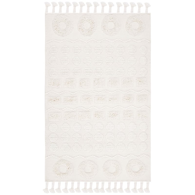 Safavieh Natura 3' x 5' Hand Woven Wool Rug in Ivory