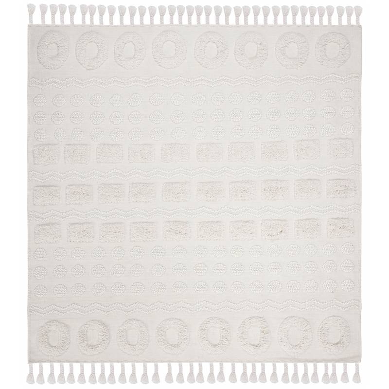 Safavieh Natura 6' Square Hand Woven Wool Rug in Ivory