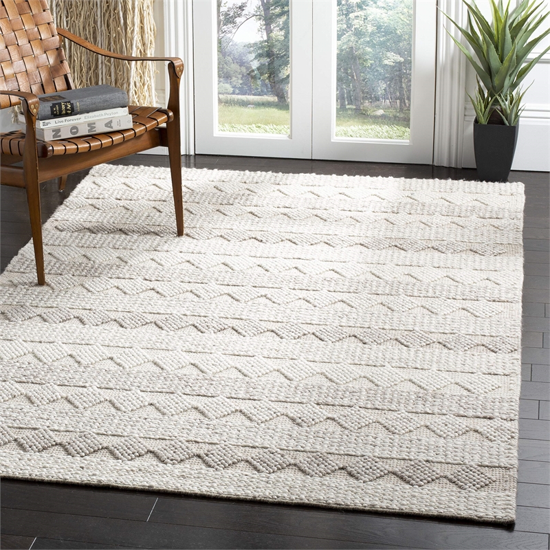 Safavieh Natura 6' Square Hand Loomed Rug in Beige and Ivory