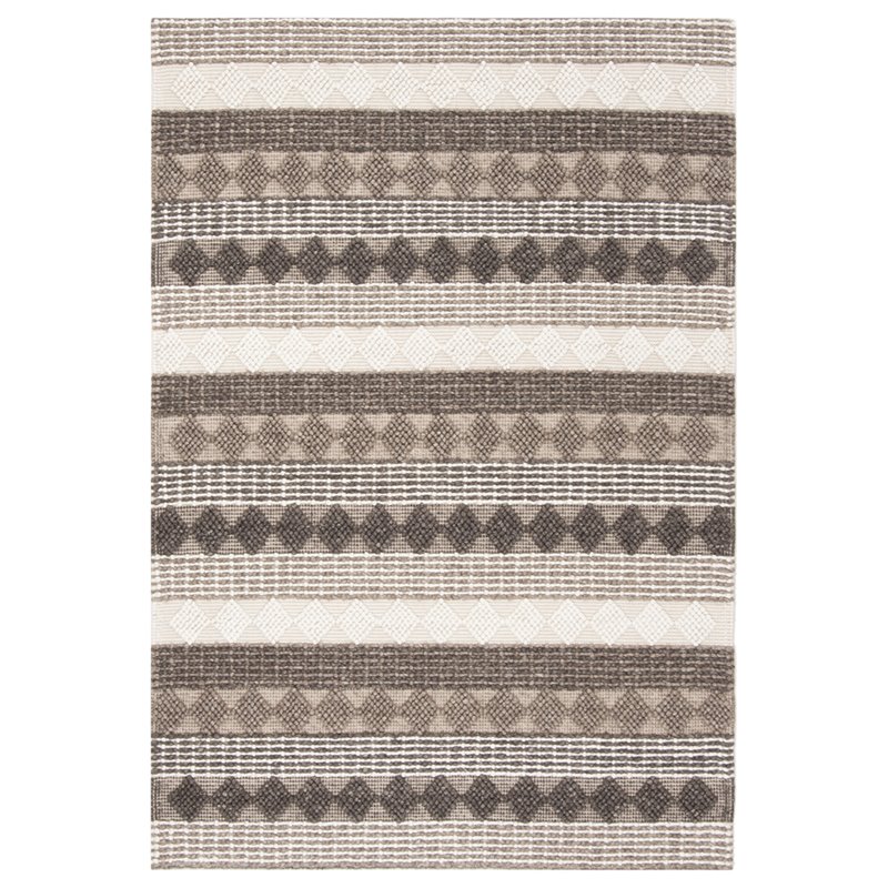 Safavieh Natura 5' x 8' Hand Loomed Wool Rug in Gray and Ivory