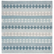 Safavieh Natura 6' Square Hand Loomed Wool Rug in Blue and Ivory