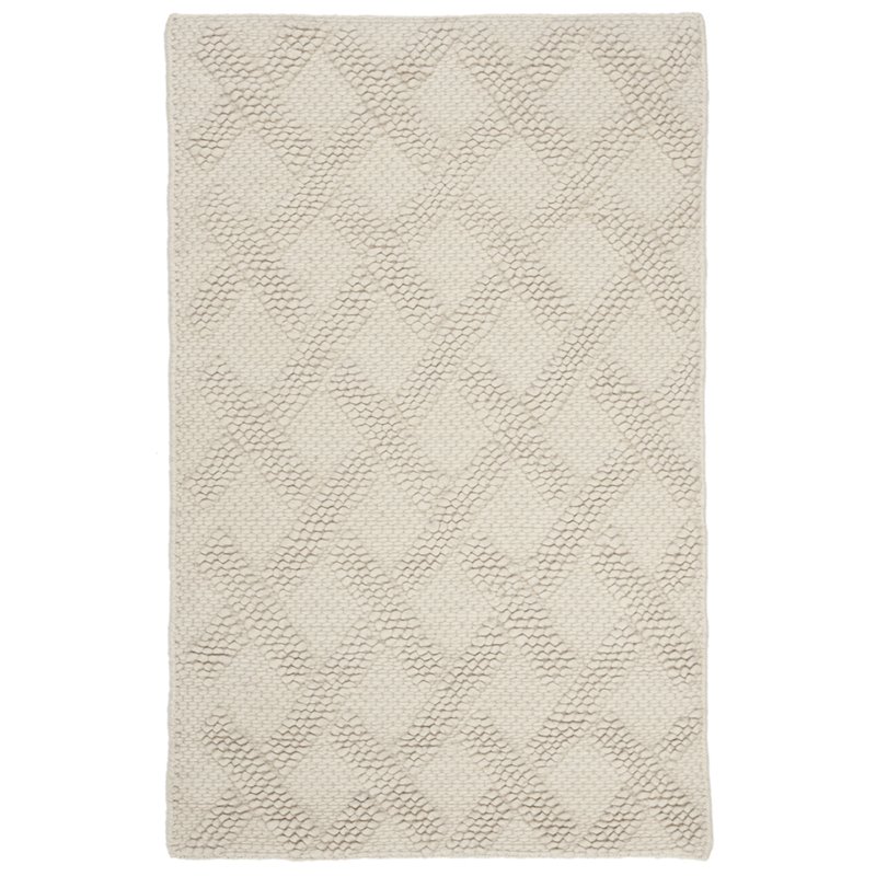 Safavieh Natura 3' x 5' Hand Loomed Wool Rug in Ivory and Beige