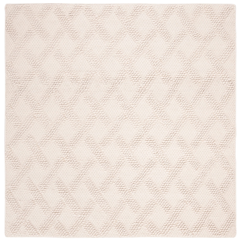 Safavieh Natura 6' Square Hand Loomed Wool Rug in Ivory and Beige