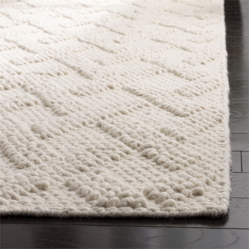 Safavieh Natura 6' Square Hand Loomed Wool Rug in Ivory and Beige
