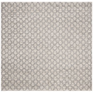 Safavieh Natura 6' Square Hand Woven Rug in Silver and Ivory