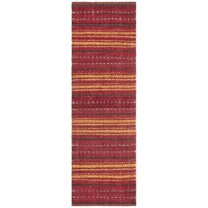 Safavieh Natural Fiber 2'6&quot x 8' Hand Woven Jute Runner Rug in Red