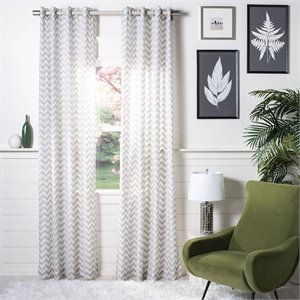 safavieh penda curtain panel in taupe and white