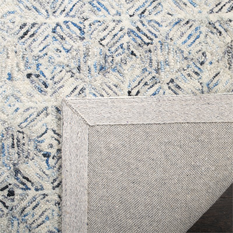 Safavieh Renaissance 5' x 8' Hand Tufted Wool Rug in Blue and Ivory
