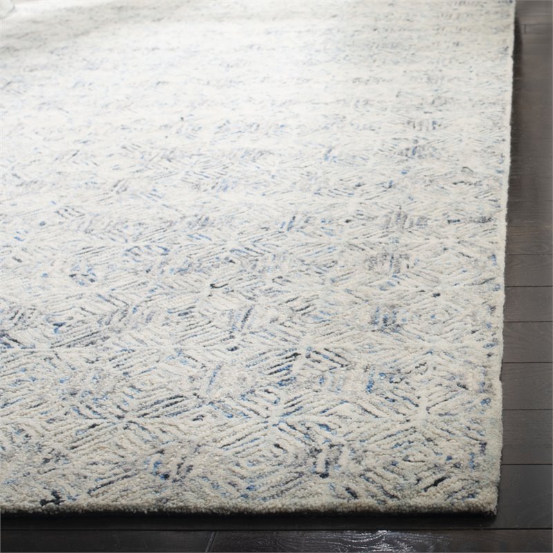 Safavieh Renaissance 8' x 10' Hand Tufted Wool Rug in Blue and Ivory