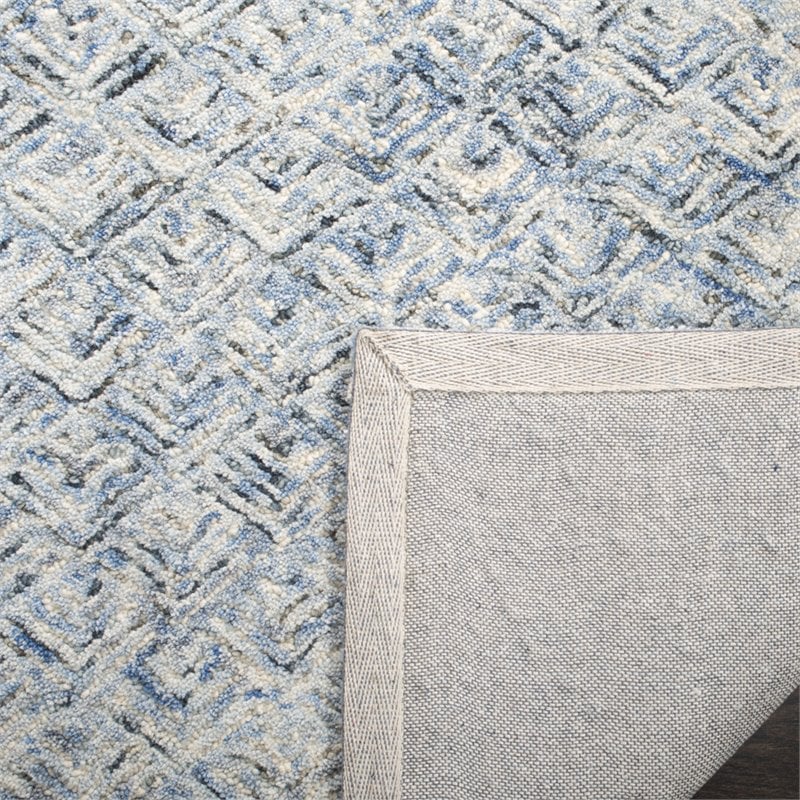 Safavieh Renaissance 4' x 6' Hand Tufted Wool Rug in Blue and Ivory