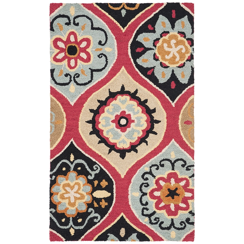 Safavieh Roslyn 3' x 5' Hand Tufted Wool Rug in Blue and Black