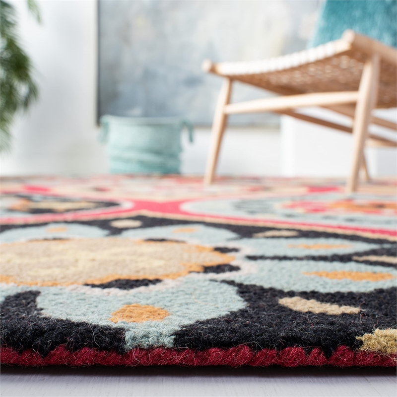 Safavieh Roslyn 3' x 5' Hand Tufted Wool Rug in Blue and Black