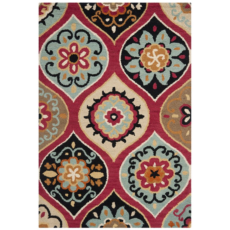 Safavieh Roslyn 4' x 6' Hand Tufted Wool Rug in Blue and Black