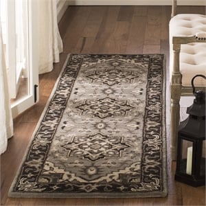 Safavieh Royalty 2'3&quot x 7' Hand Tufted Wool Runner Rug in Silver