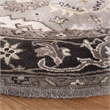Safavieh Royalty 7' Round Hand Tufted Wool Rug in Silver and Charcoal