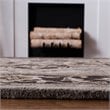 Safavieh Royalty 7' Square Hand Tufted Wool Rug in Silver and Charcoal