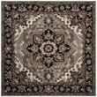 Safavieh Royalty 7' Square Hand Tufted Wool Rug in Silver and Charcoal