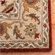 Safavieh Royalty 4' x 6' Hand Tufted Wool Rug in Red and Beige
