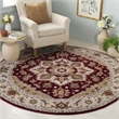 Safavieh Royalty 7' Round Hand Tufted Wool Rug in Red and Beige