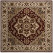 Safavieh Royalty 7' Square Hand Tufted Wool Rug in Red and Beige