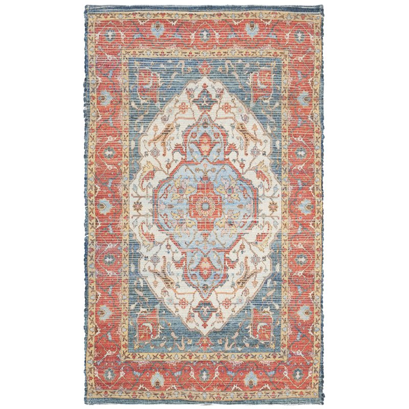 Safavieh Saffron 3' x 5' Hand Loomed Rug in Fuchsia and Blue