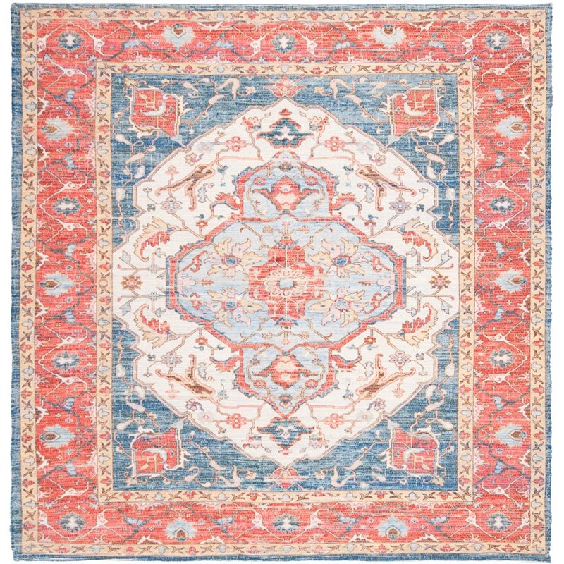 Safavieh Saffron 6' Square Hand Loomed Rug in Fuchsia and Blue