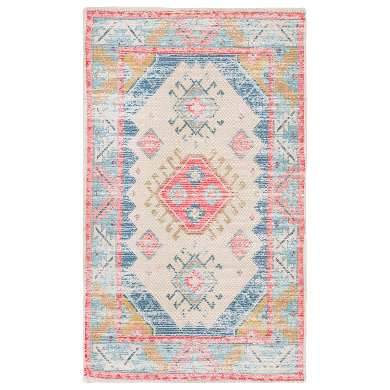 Safavieh Saffron 3' x 5' Hand Loomed Rug in Cream and Blue
