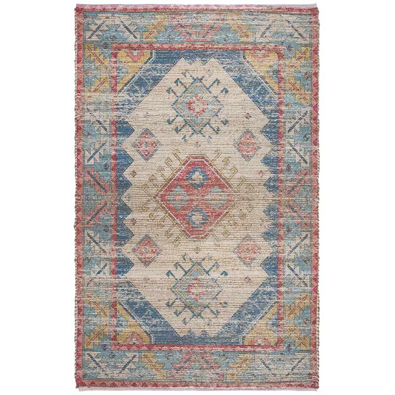 Safavieh Saffron 4' x 6' Hand Loomed Rug in Cream and Blue