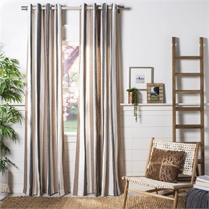 safavieh larri curtain panel in brown and gray
