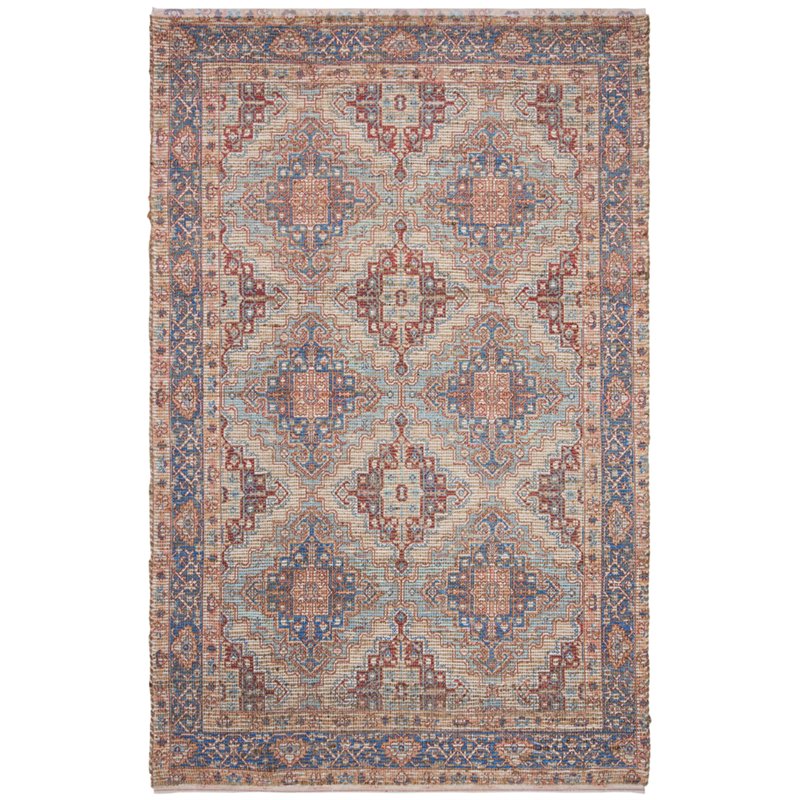 Safavieh Saffron 4' x 6' Hand Loomed Rug in Blue and Rust