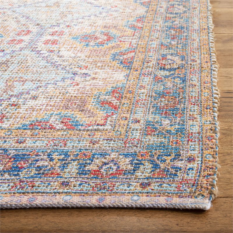 Safavieh Saffron 3' x 5' Hand Loomed Rug in Rust and Blue