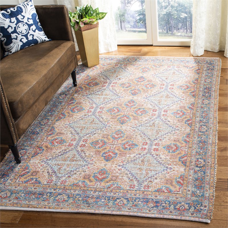 Safavieh Saffron 8' x 10' Hand Loomed Rug in Rust and Blue