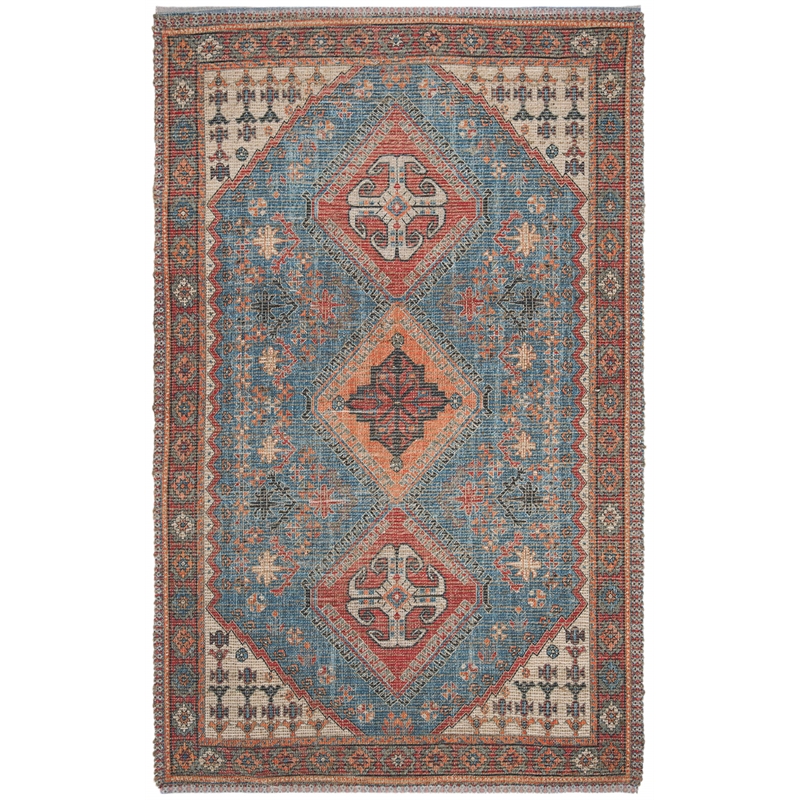 Safavieh Saffron 3' x 5' Hand Loomed Rug in Navy and Red