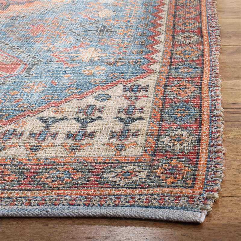 Safavieh Saffron 4' x 6' Hand Loomed Rug in Navy and Red