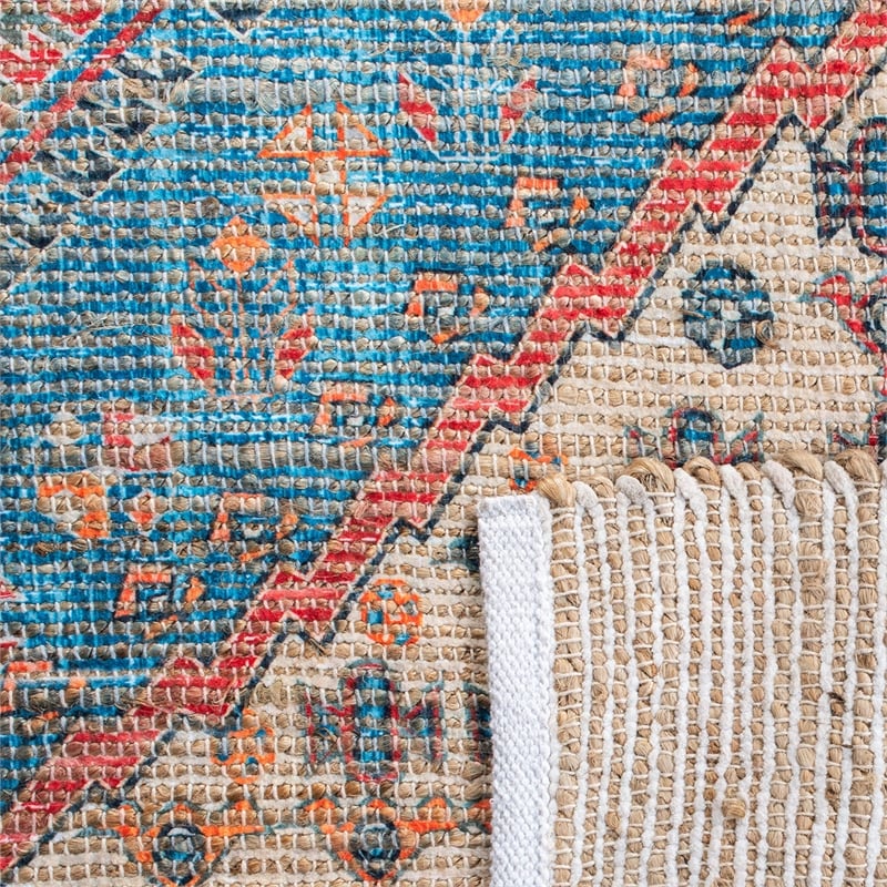 Safavieh Saffron 6' Square Hand Loomed Rug in Navy and Red